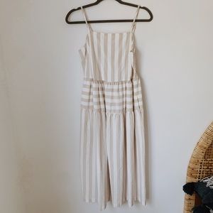 Tan stripe midi dress 🤎🤍